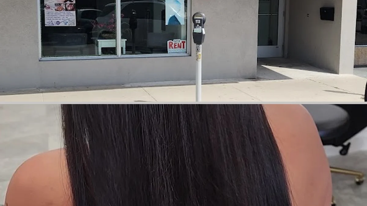 Stylist working on highlighted hair.