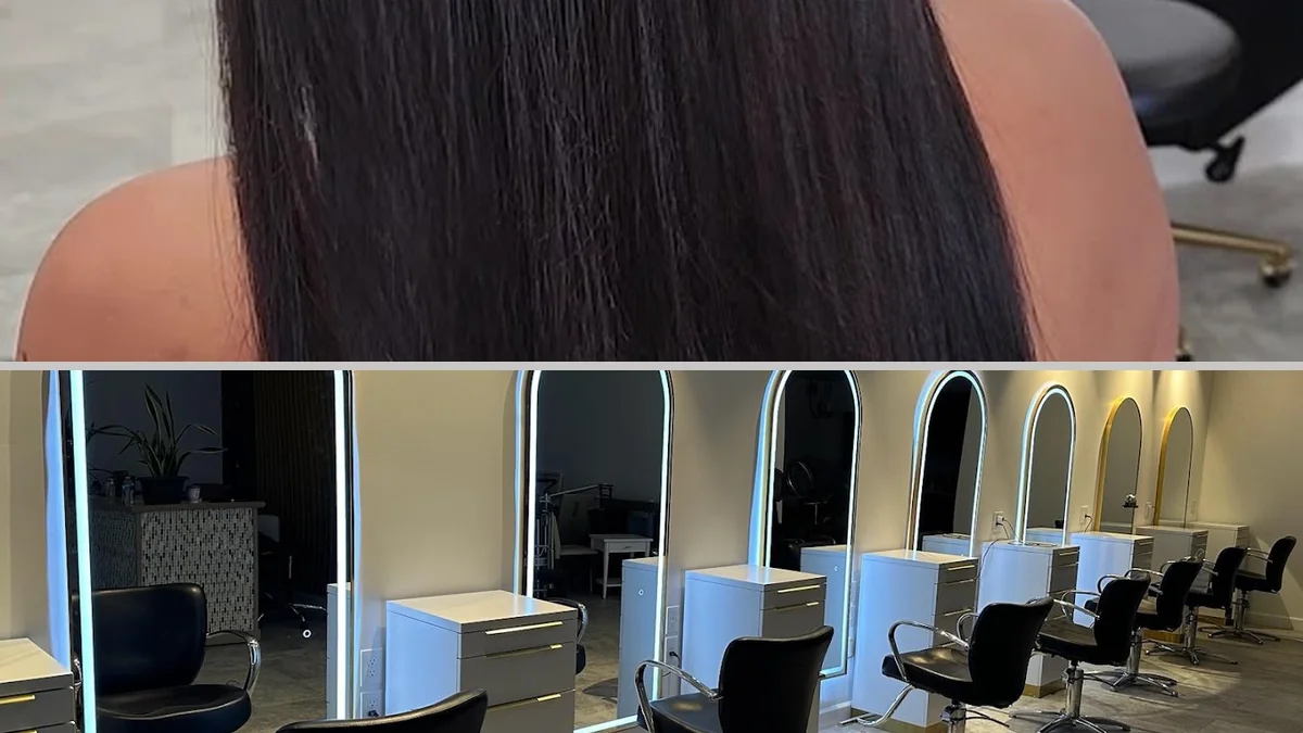 Hair color service in progress.